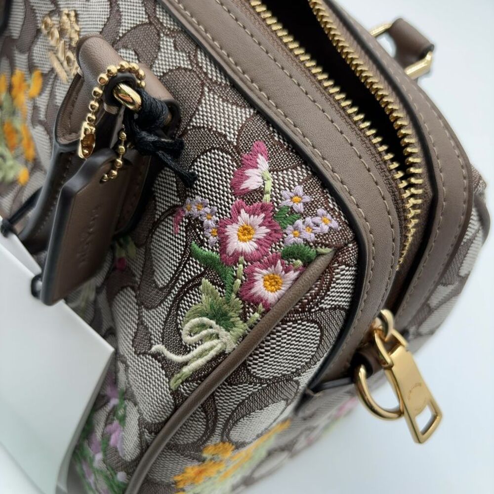 Coach Bag With Floral Embroidery - Picture 9 of 9